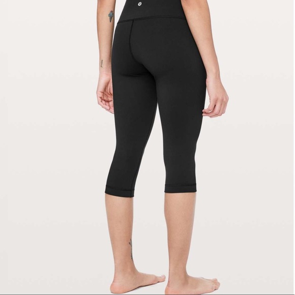 Lululemon all black wunder under crop cropped leggings pants - Picture 5 of 9